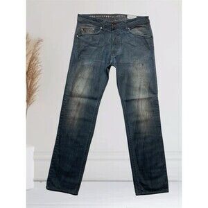 Diesel Darron Custom Dirty-Dyed Denim Men's W32 L30 Slim Tapered Buttonfly Jeans